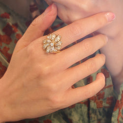 Bague Cocktail en or jaune et diamants