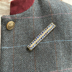 Broche Barrette en or jaune, perles et saphirs