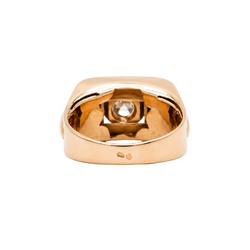 Bague Tank en or rose, platine et diamant