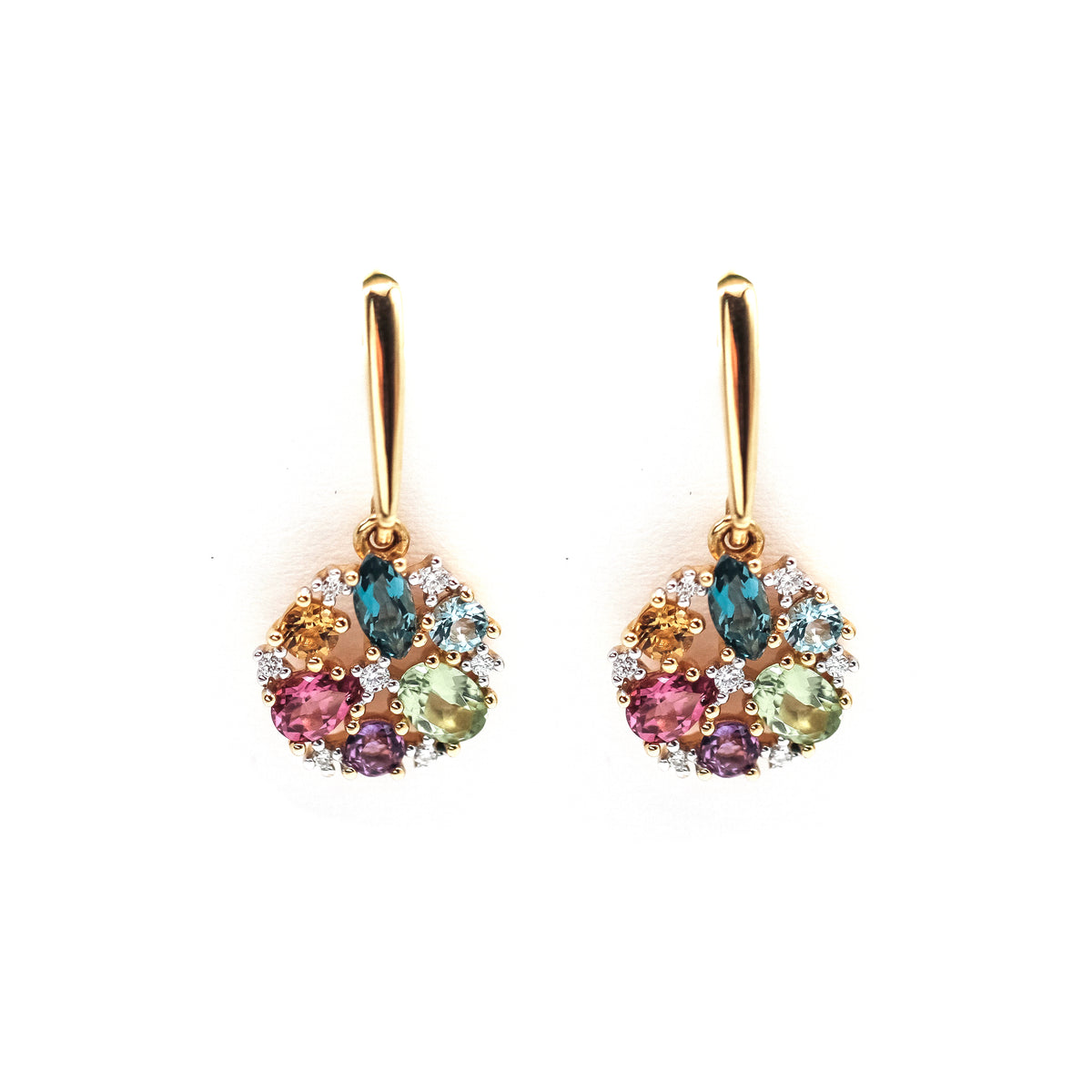 Boucles d'oreilles Clip RAINBOW en or jaune et diamants