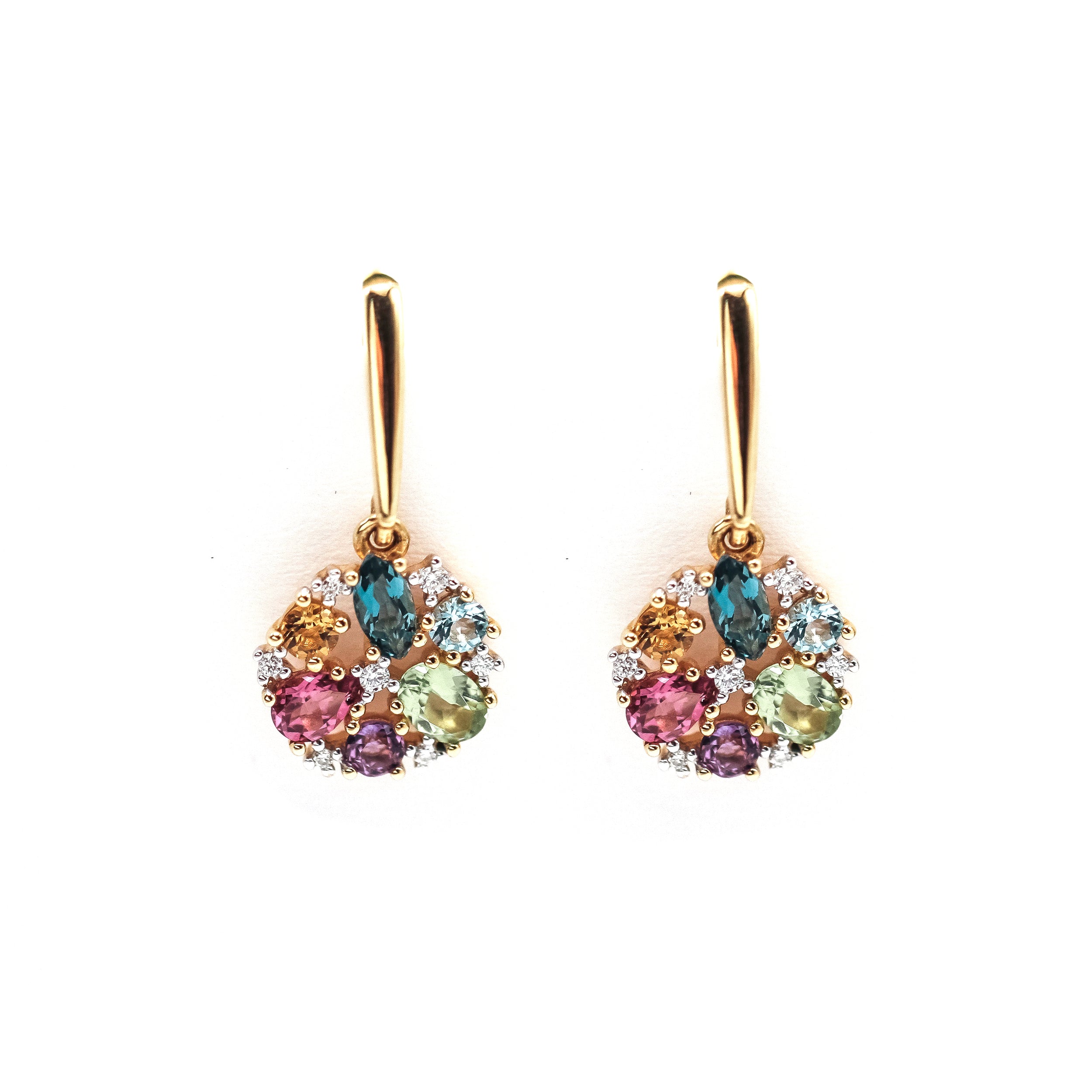 Boucles d'oreilles Clip RAINBOW en or jaune et diamants