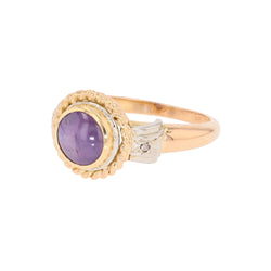 Bague en or rose, saphiret diamants