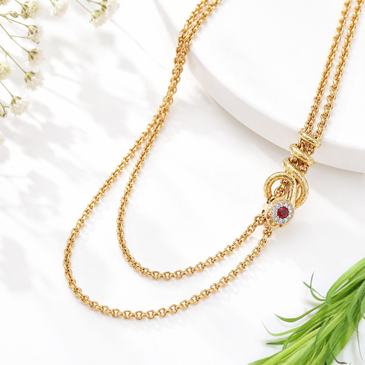 Collier Sautoir en or jaune et diamants