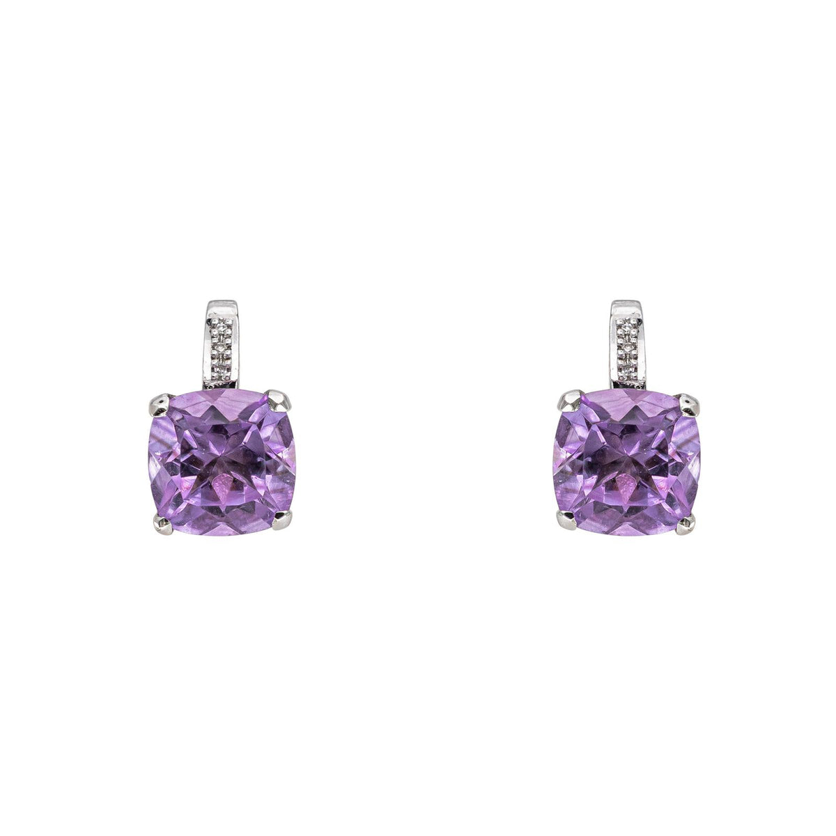 Mauboussin Boucles d'oreilles Petit visage d'amour  Or blanc Améthyste