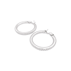 Boucles d'oreilles créoles "Tube", Chaumet, or blanc et diamants.
