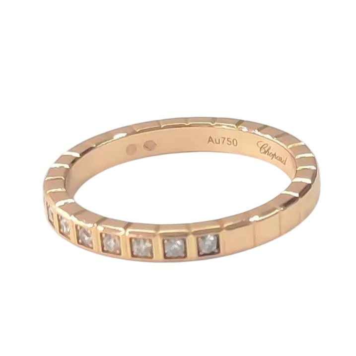 Bague Alliance CHOPARD "Ice Cube" en or rose et diamants