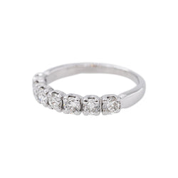 Bague Demi-alliance Or blanc Diamant