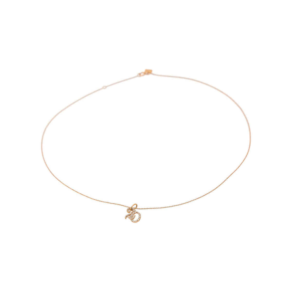 Collier Pendentif GINETTE NY "20" en or rose et diamants