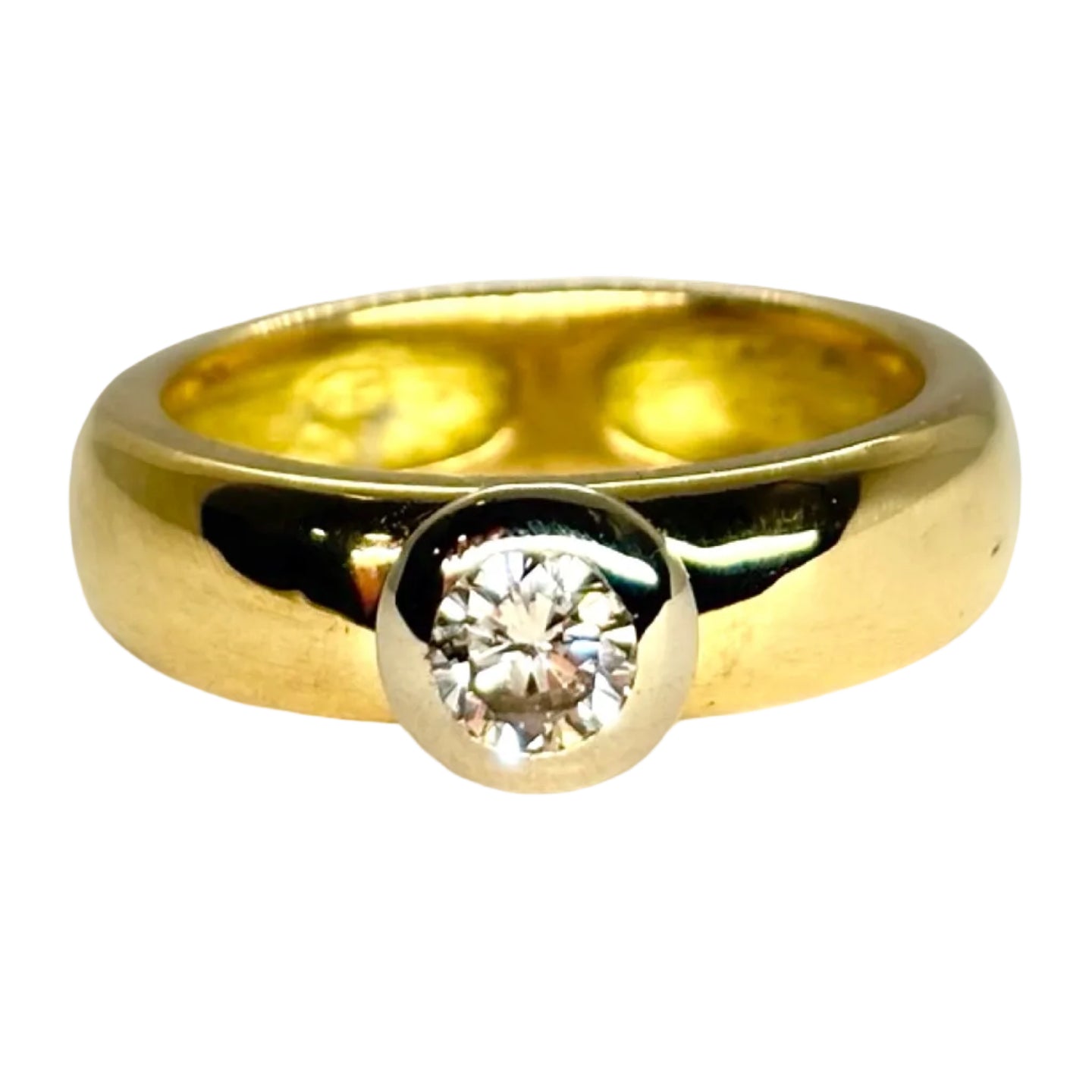 Bague Solitaire en or jaune et diamant