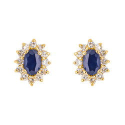 Boucles d'oreilles Puces Or jaune Saphir