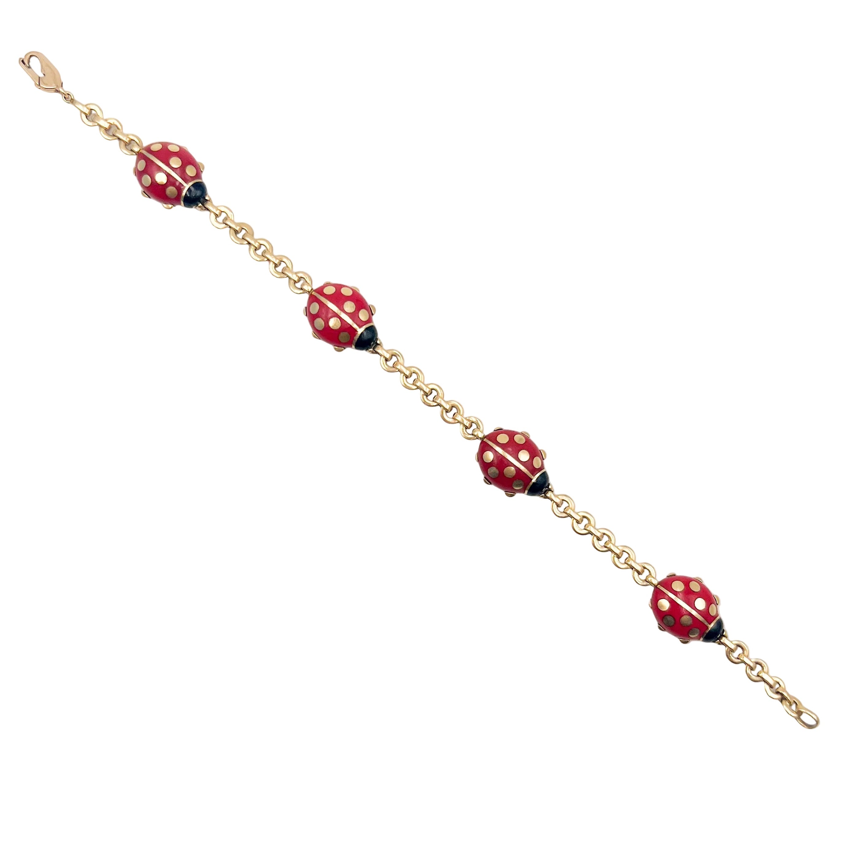 Bracelet CARTIER "Coccinelles" en or jaune et émail