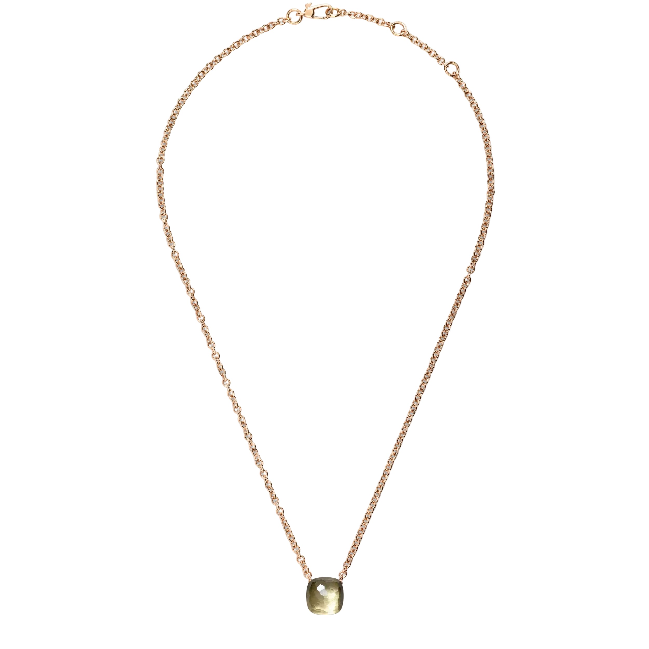 Collier Pendentif POMELLATO Knot en or blanc, or rose et prasiolite