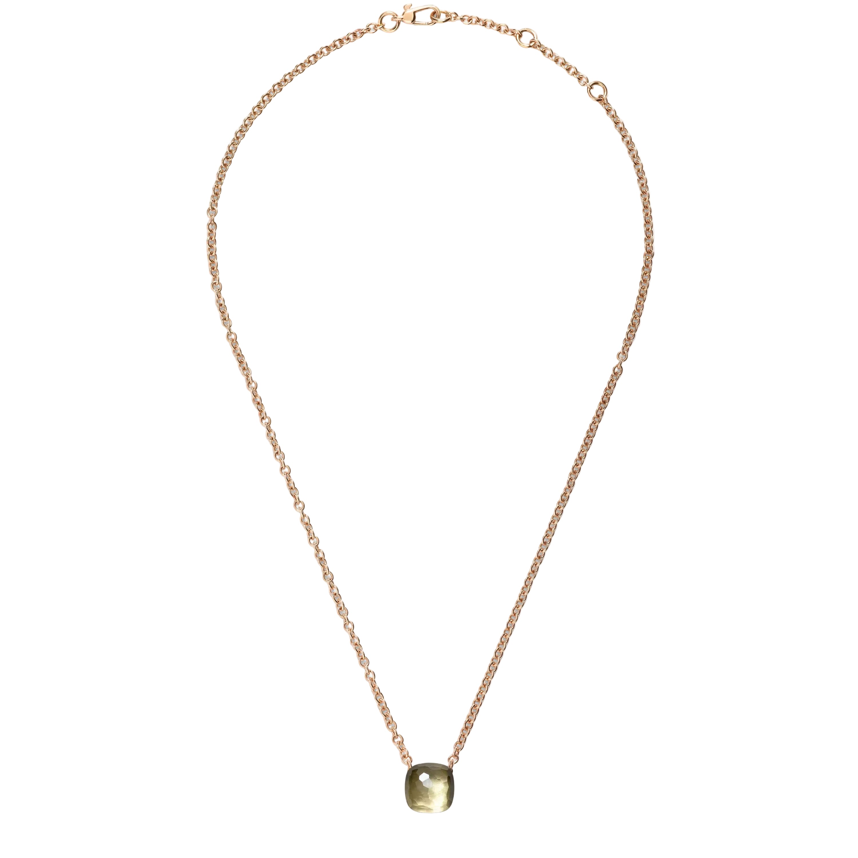 Collier Pendentif POMELLATO Knot en or blanc, or rose et prasiolite