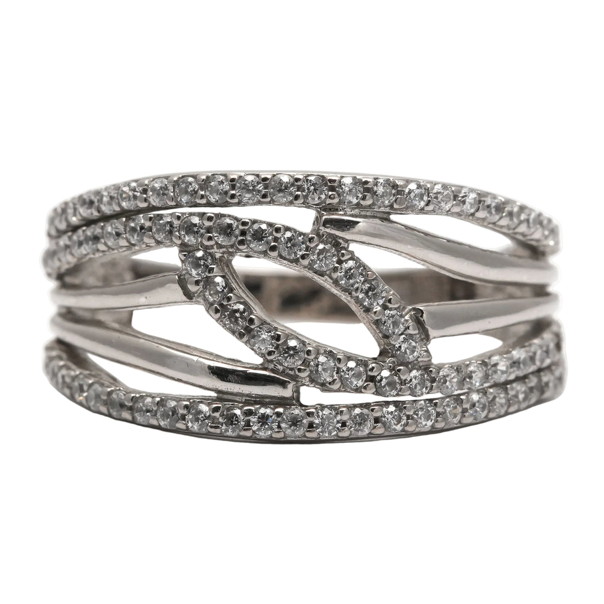 Bague Pavée en or blanc et diamants