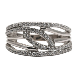 Bague Pavée en or blanc et diamants
