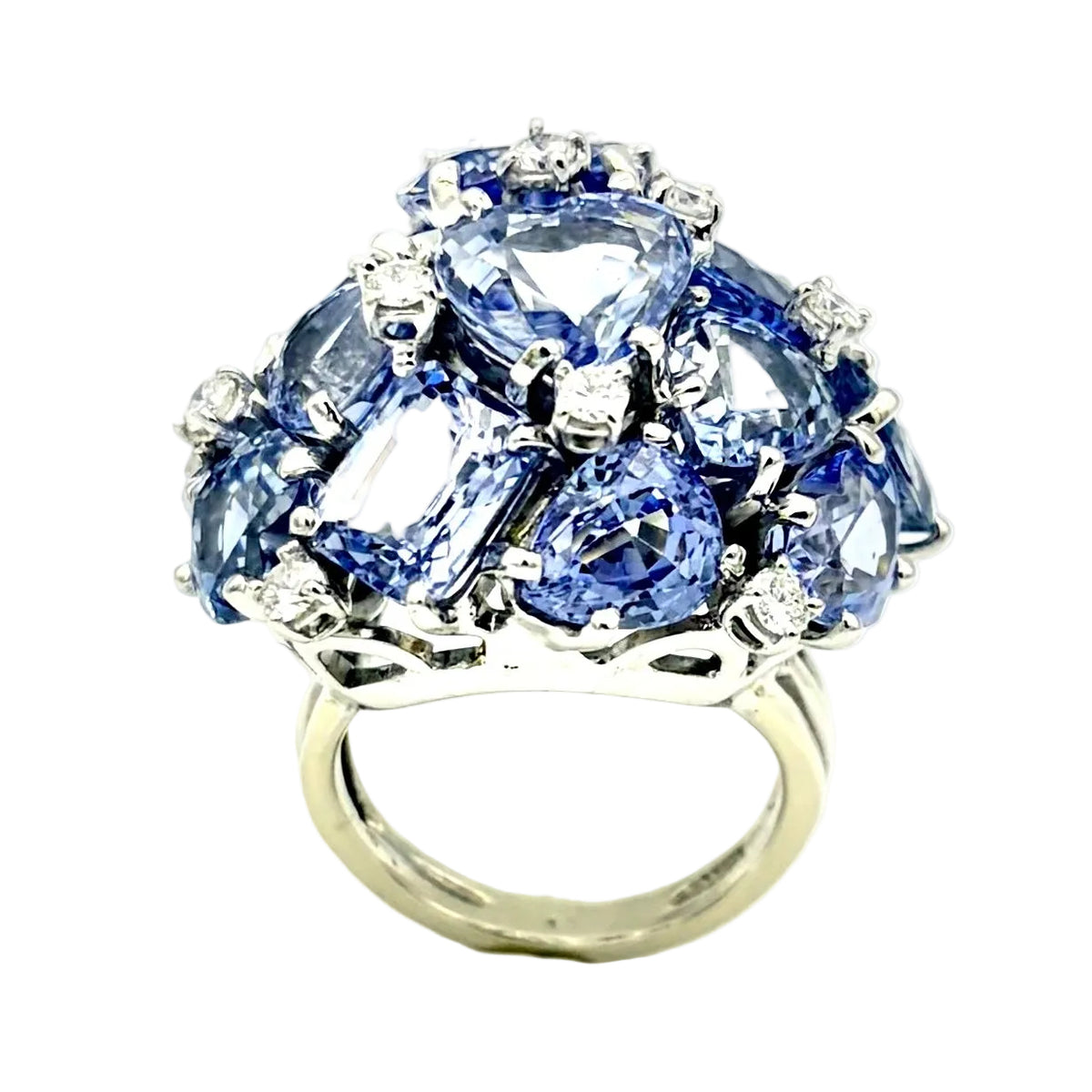 Bague Cocktail SEAMAN SCHEPPS "Bubbles" en or blanc, saphirs et diamants
