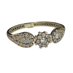 Bracelet en or blanc et damants
