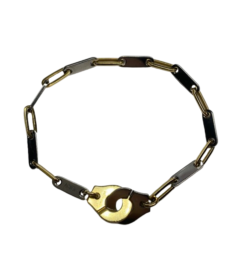 Bracelet Maille DINH VAN Menottes en or jaune et acier