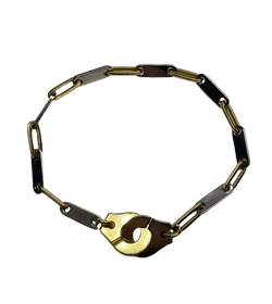 Bracelet Maille DINH VAN Menottes en or jaune et acier