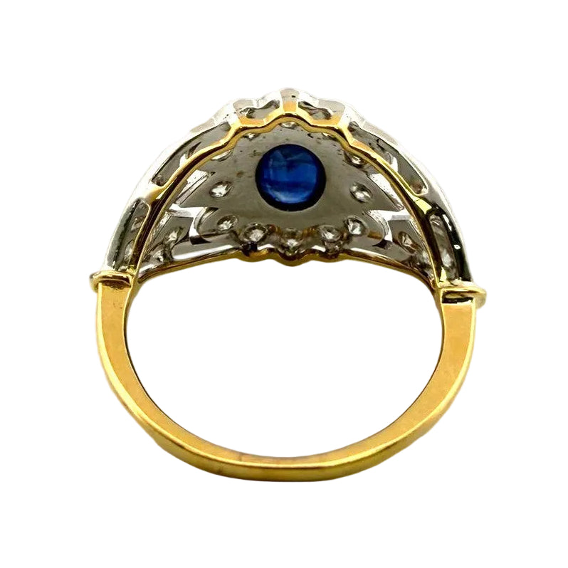 Bague Entourage en or blanc, or jaune, saphir et diamants