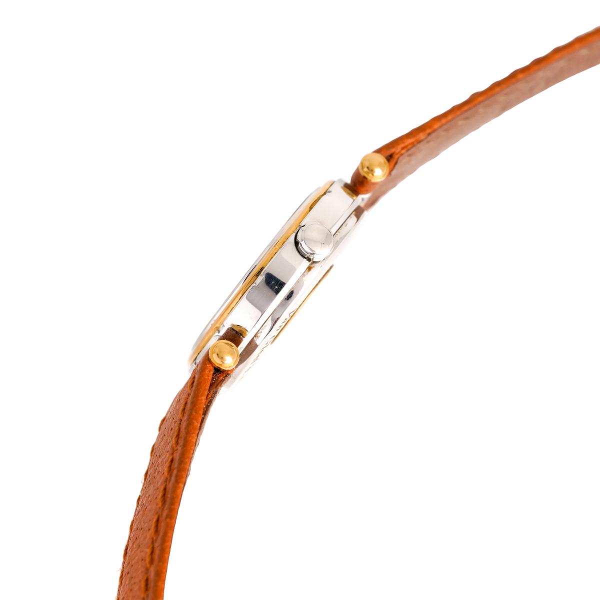 Montre VAN CLEEF & ARPELS. PM "PA 49" en or jaune, acier et cuir