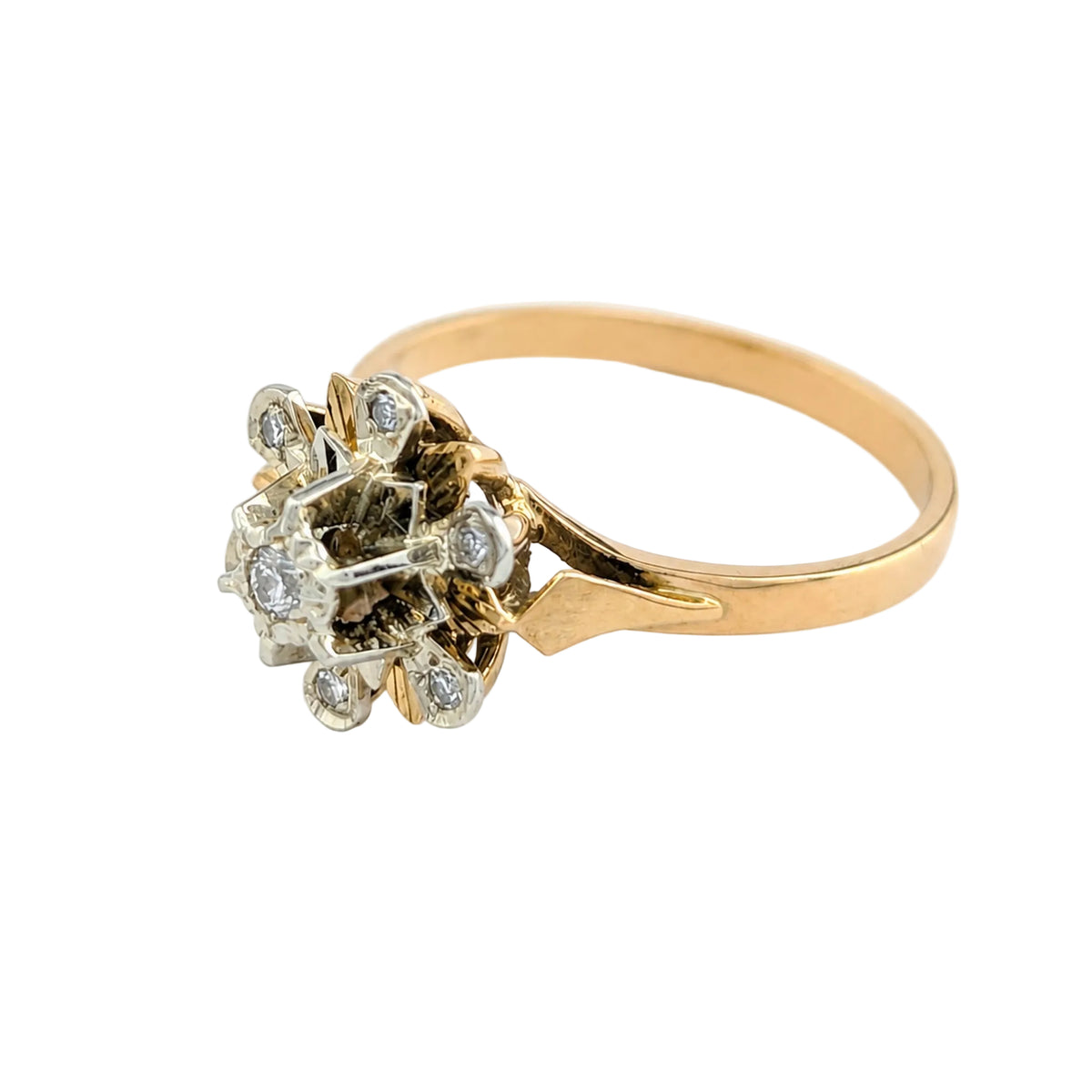 Bague Marguerite en or jaune et diamants