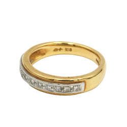 Bague Alliance en or jaune, platine et diamants