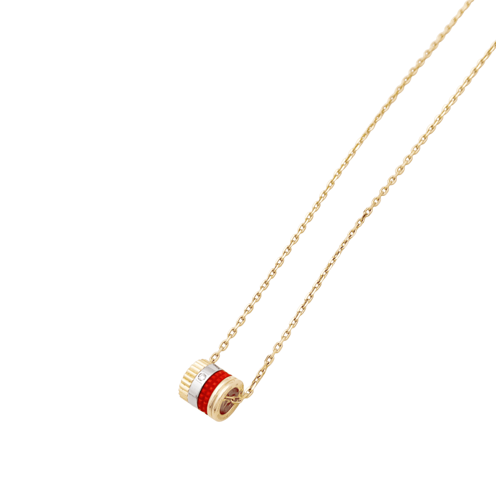 Collier Boucheron « Mini Bague Quatre Red Edition », 3 ors, céramique rouge.