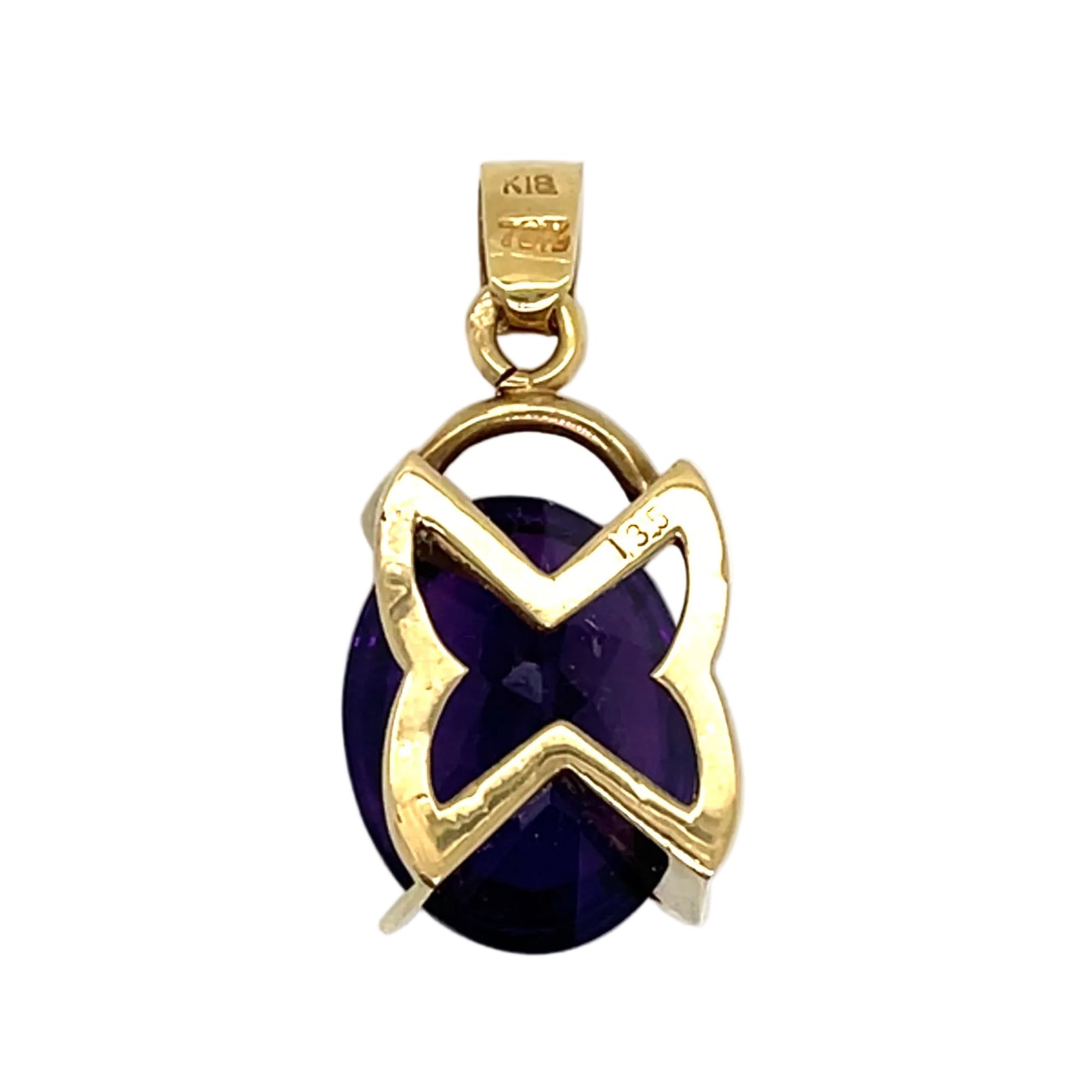 Pendentif en or jaune et améthyste