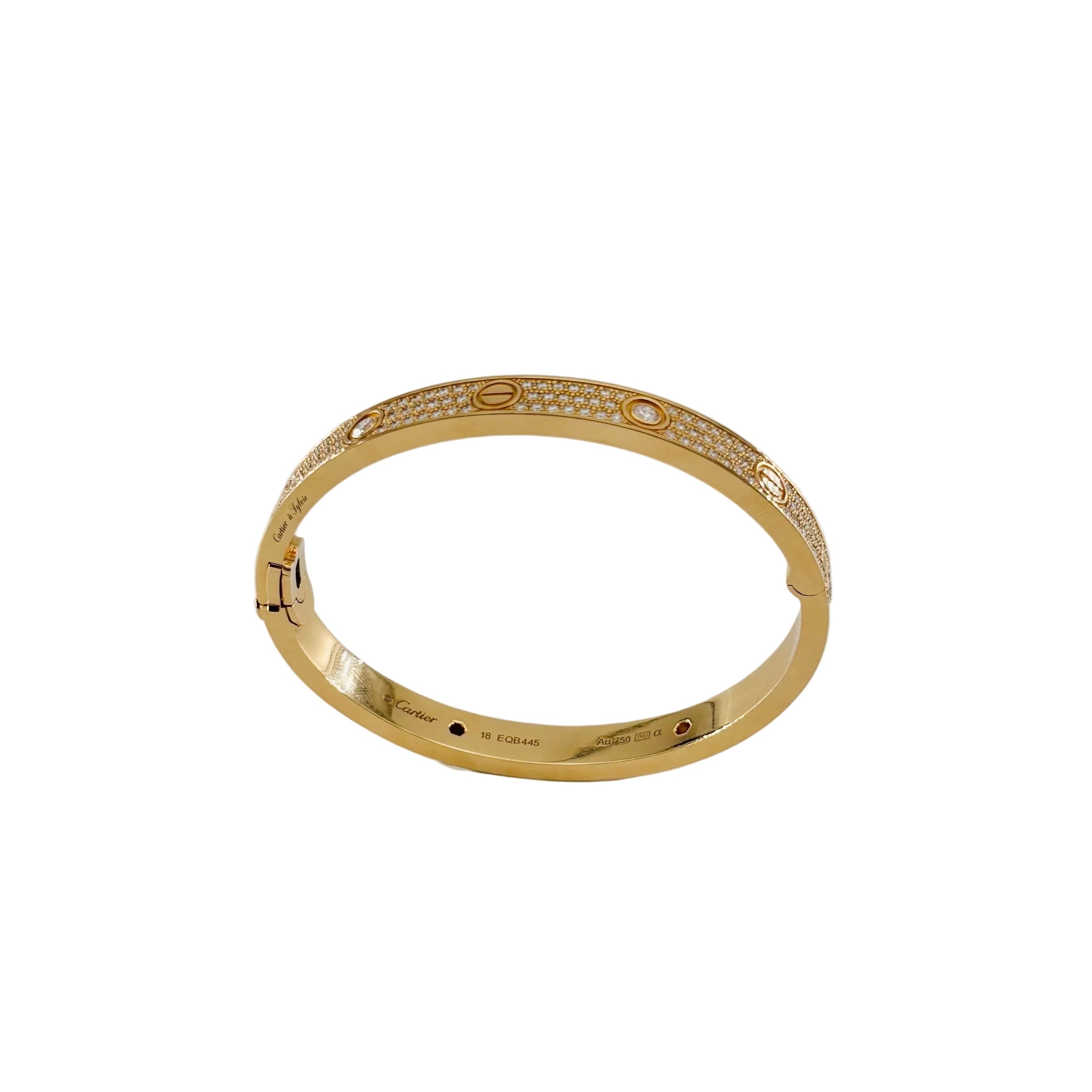 Bracelet CARTIER "Love" pavé en or rose et diamants