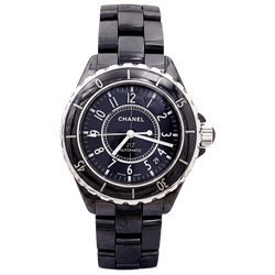 Montre Chanel, "J12", céramique noire, acier.