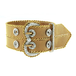 Filippini Diamond Mesh Two Color Gold Buckle Bracelet - Castafiore