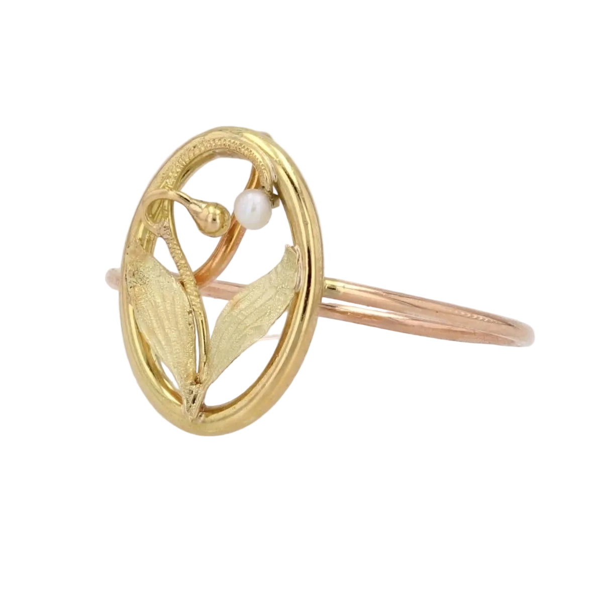 Fine bague ancienne or perle - Castafiore