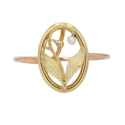 Fine bague ancienne or perle - Castafiore