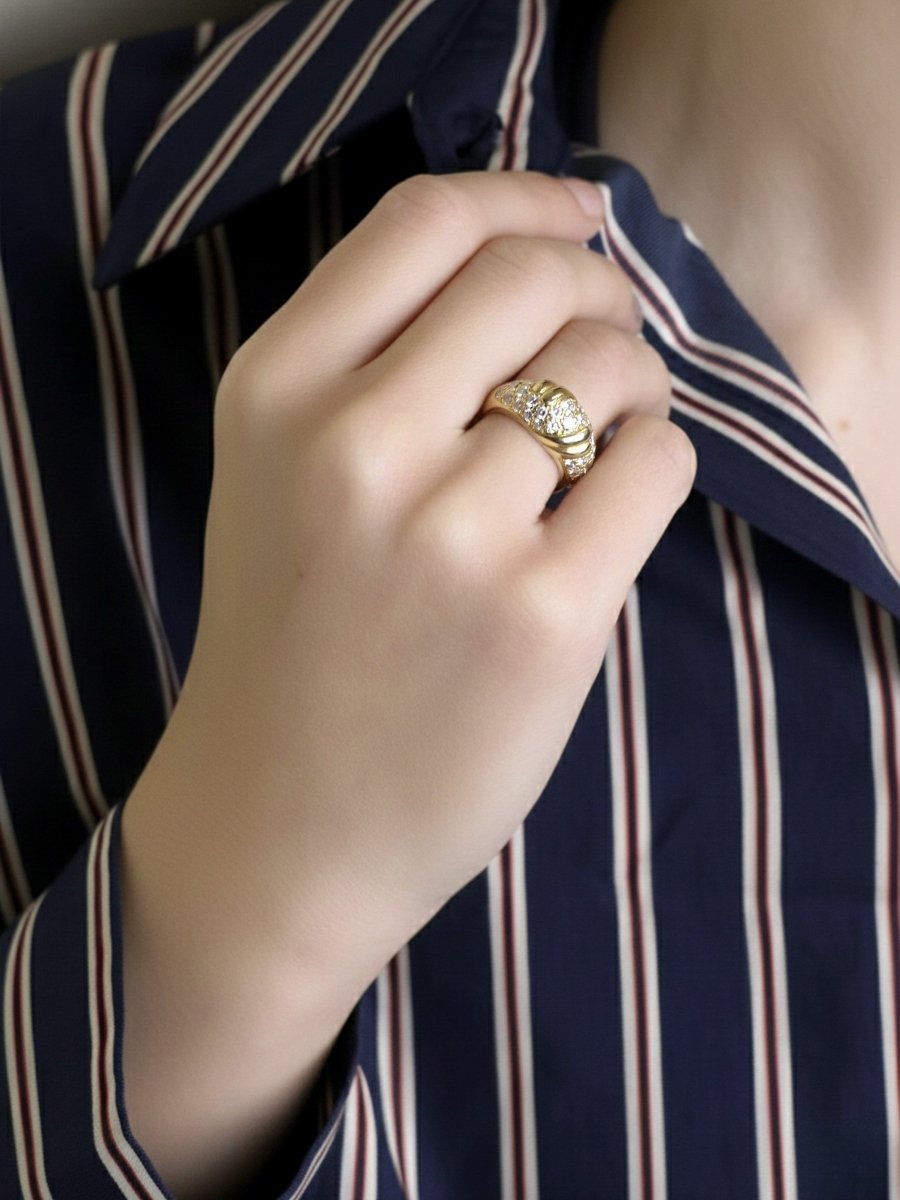 FRED Bague panthère or jaune diamants - Castafiore