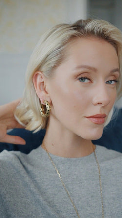 Fred Boucles d'Oreilles Pattes de Panthère Or Jaune et Email Noir - Castafiore