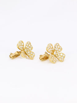FRED Boucles d'oreilles Trèfles or jaune diamants - Castafiore