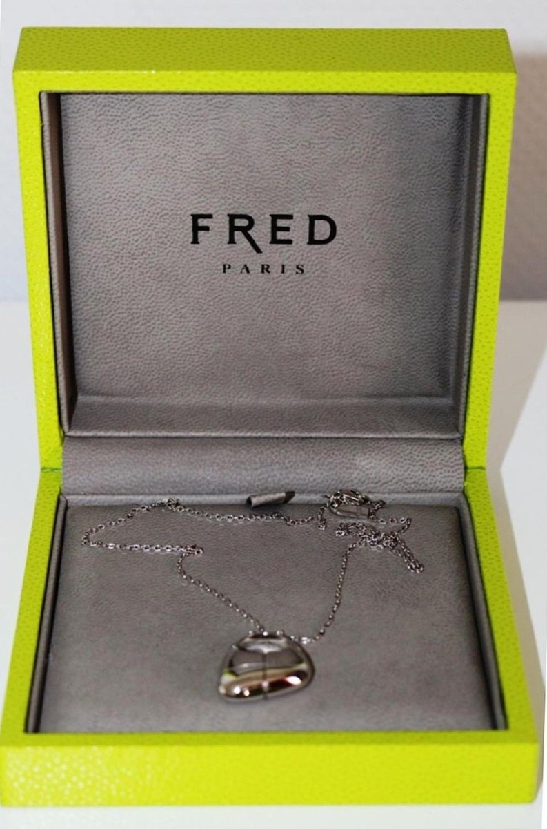 Fred Glory collier pendentif or blanc - Castafiore