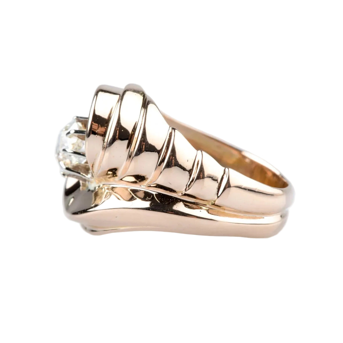 Bague Tank en or rose et diamant
