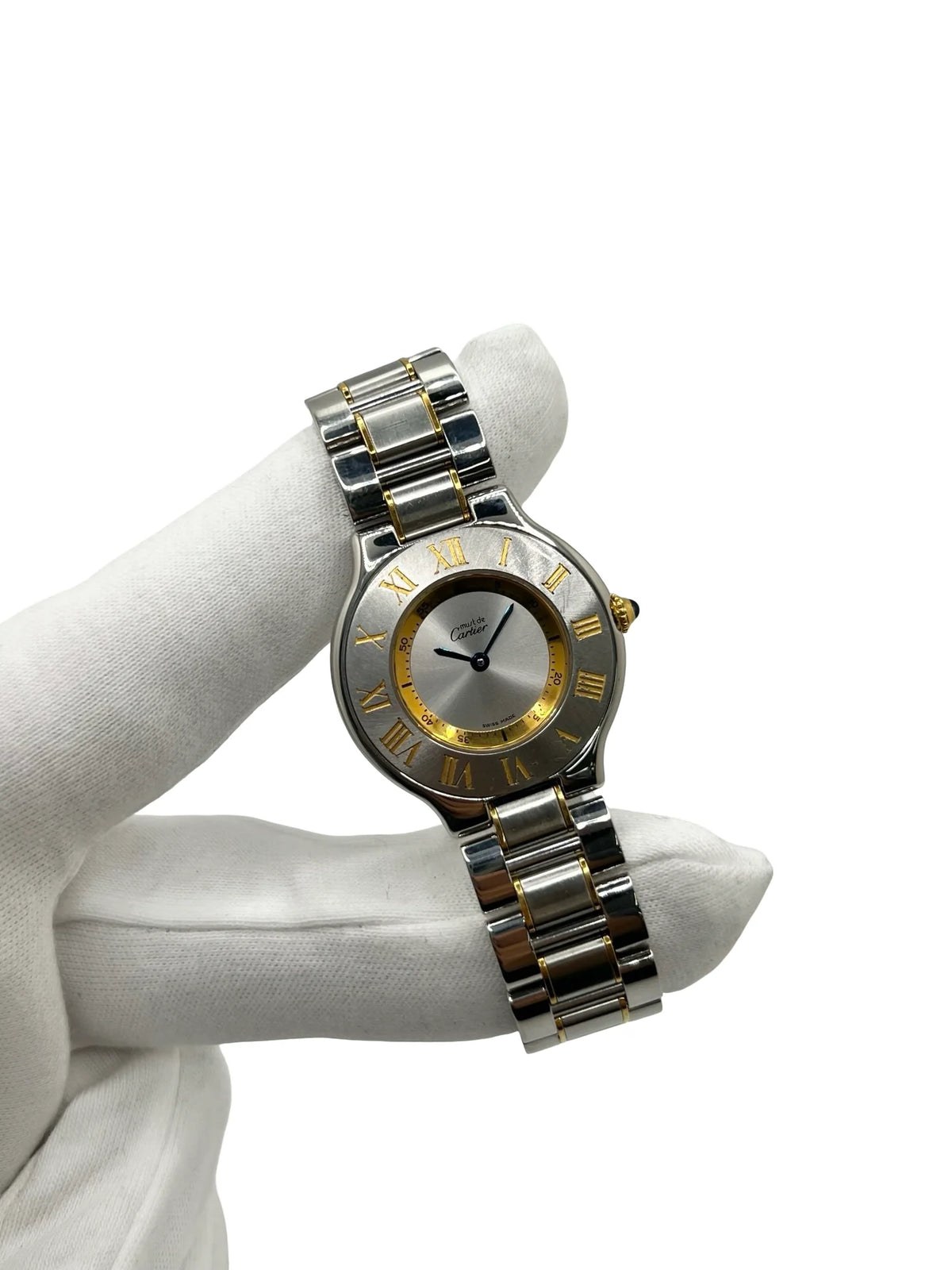 Montre CARTIER "Must 21" plaqué or et acier inoxydable