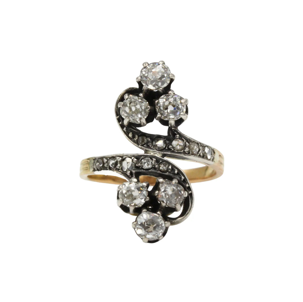 Bague Toi & Moi en or jaune et diamants