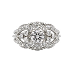 Bague Entourage en platine et diamants