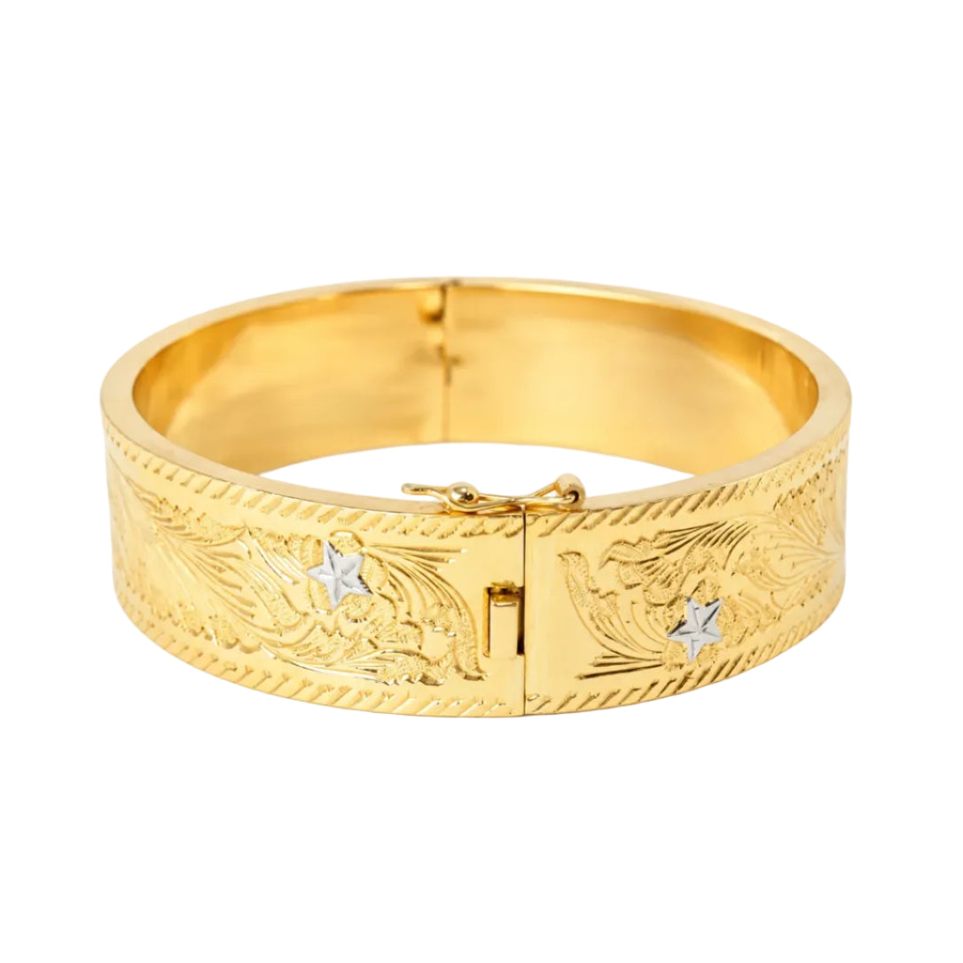 Bracelet Manchette en or blanc et or jaune