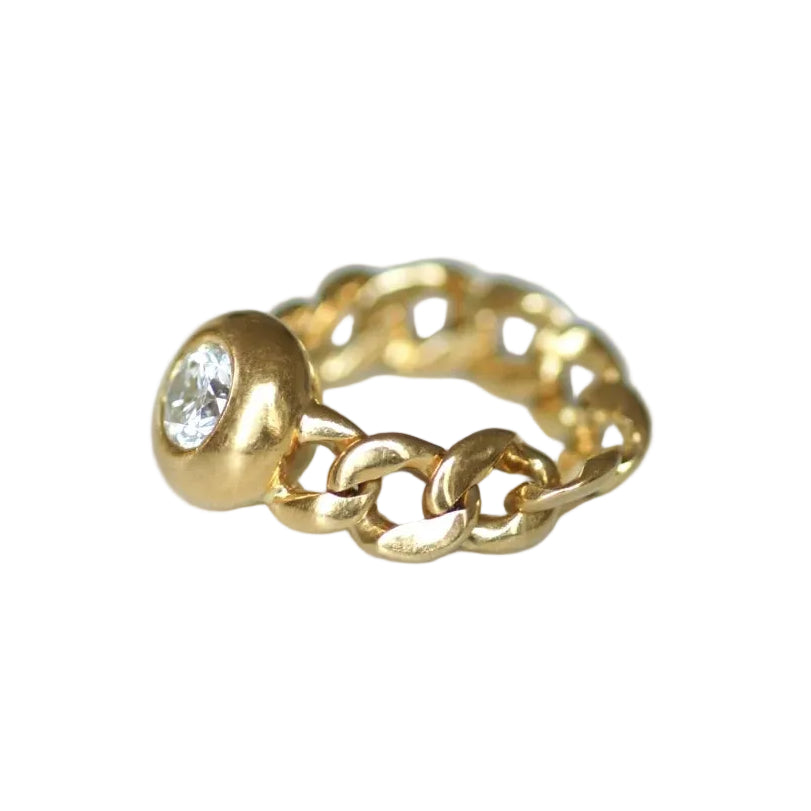 Bague Solitaire en or jaune et diamant