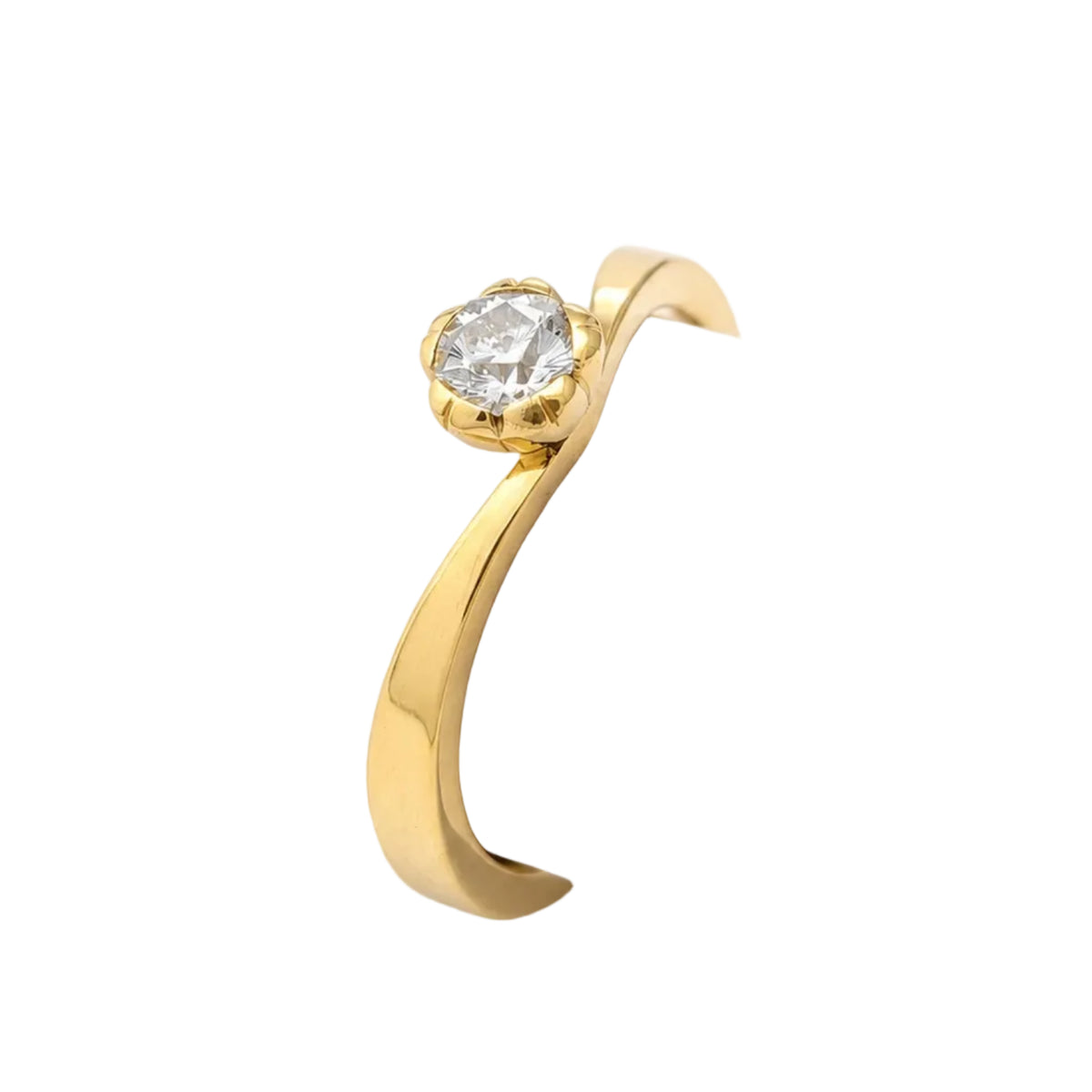 Bague Solitaire en or jaune et diamant