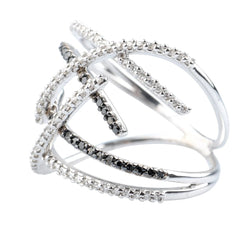 Bague Pavée en or blanc et diamants