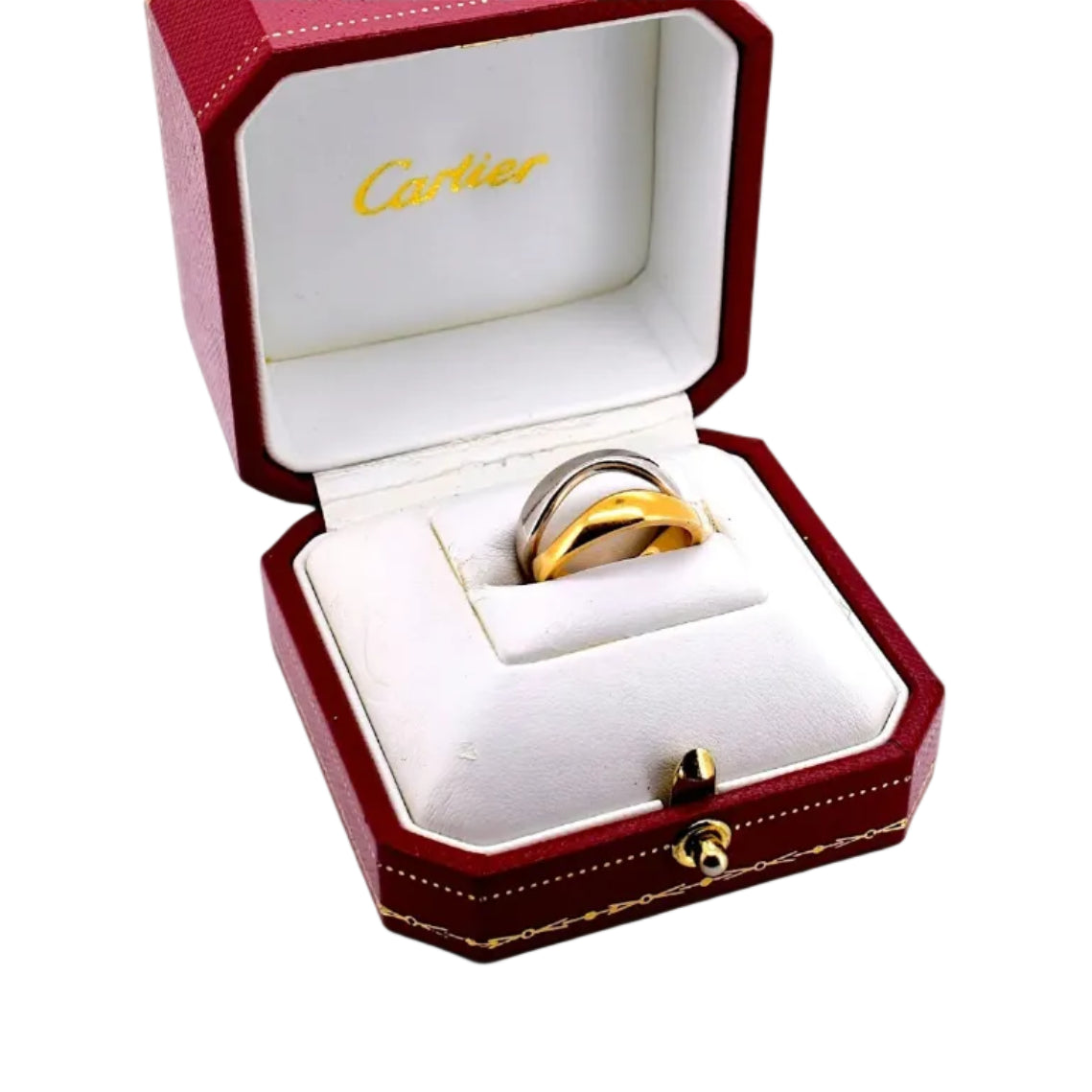 Bague Alliance CARTIER Nouvelle Vague en or blanc et or jaune