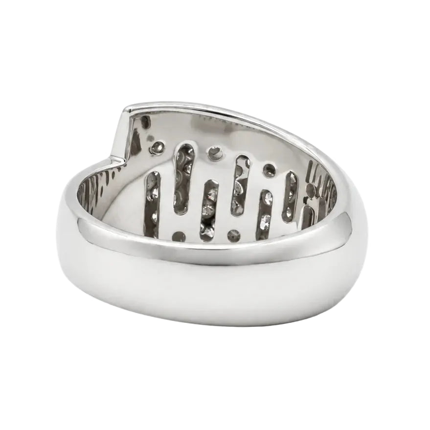 Bague Bandeau en or blanc et diamants