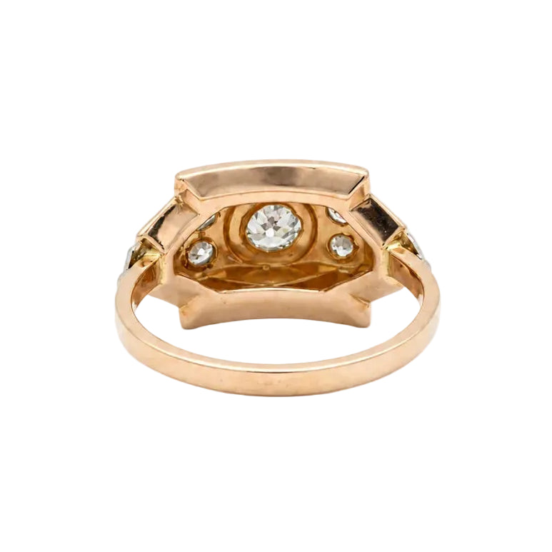 Bague Tank en or rose et diamants