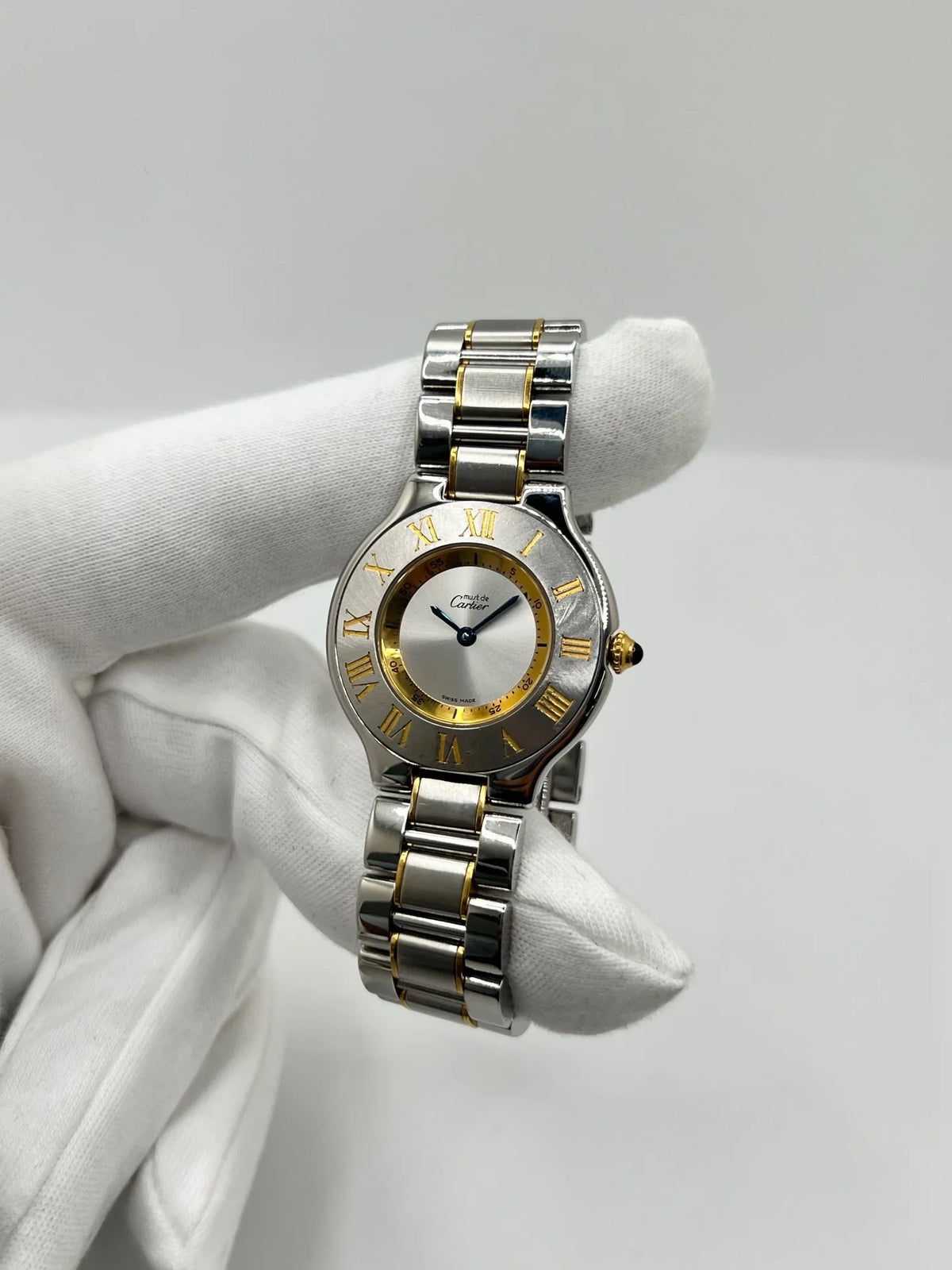 Montre CARTIER "Must 21" plaqué or et acier inoxydable
